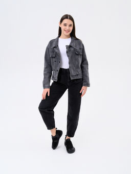 Ботинки женские демисезонные черные 206.NATAbl.Черная кожа+черная замша/Байка