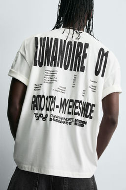 T-SHIRT WITH GRAPHIC TEXT - Zara фото 5