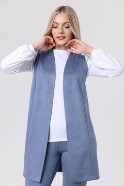 Жилет эко-замша 4241/02/Пыльно-голубой - Rise фото 4