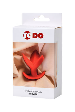 Расширяющая анальная втулка ToDo by Toyfa Flower, силикон, красный, 9 см, 6 см