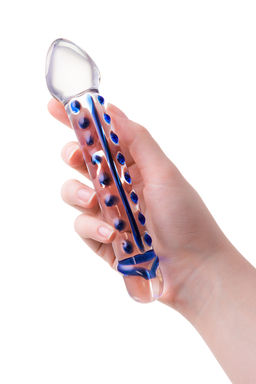 Двусторонний фаллоимитатор Sexus Glass, стекло, прозрачный, 20 см  фото 5