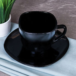 Чайная пара 2 предмета ПАРА квадратный черный BFB220C-12 (BLACK) /уп 8/ - ГалеонТрейд фото 2