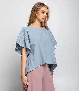 Блуза #КТ2275 (1), серо-голубой
