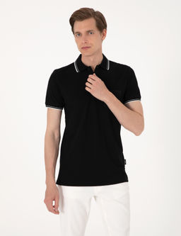 Siyah Ultralight Kuma_ Slim Fit Polo Yaka Ti__rt