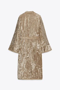ZW COLLECTION LIMITED EDITION EMBROIDERED VELVET KIMONO - Zara фото 6