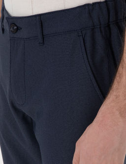 Lacivert Slim Fit Beli Lastikli Kanvas Pantolon