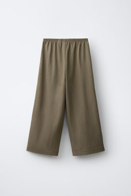 PANTAL?N WIDE LEG PIJAMERO / Khaki