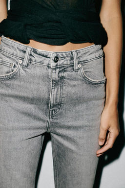 TRF HIGH-WAIST STRAIGHT LEG JEANS - Zara фото 3