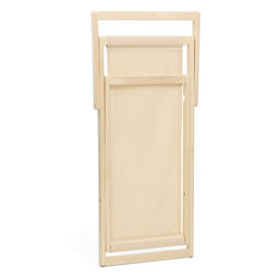 Шезлонг складной, деревянный, с тканью