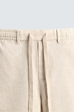 BERMUDA RELAXED FIT ALGOD?N - LINO / Marr?n / Crudo - Zara фото 8