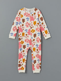 Bisiklet Yaka ?i?ekli K?z Bebek Tulum