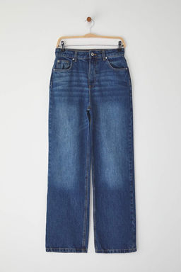 Trendyolmilla Koyu Mavi Yuksek Bel Wide Leg Jeans TWOSS25JE00276