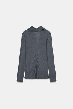 DRAPED T-SHIRT WITH LYOCELL - Zara фото 5