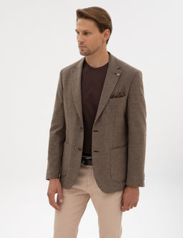 Kahverengi Slim Fit Bal_ks_rt_ Ceket