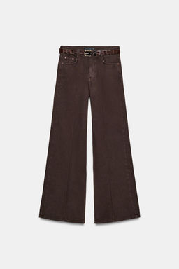 JEANS Z1975 WIDE LEG CINTUR?N / Marr?n - Zara фото 6