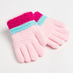 Перчатки детские MINAKU цветные, цв. светло-розовый, 15 р-р (15 см)  фото 2