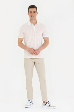 Мужская оранжевая футболка с воротником-поло - U.s. polo assn фото 4