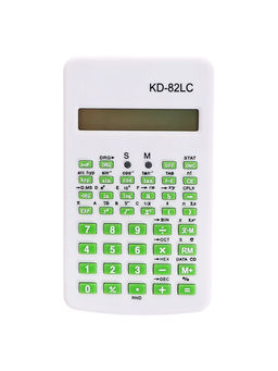 Калькулятор инженерный 10-разрядный, корпус белый, с зелеными кнопками