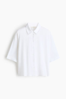 Camisa oversize en mezcla de lino - H&m фото 2