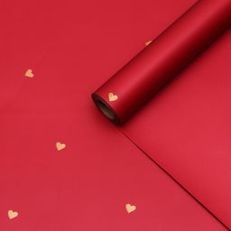 Пленка для цветов, 57 см ×10 м, «Сердечки», винная, 65 микрон