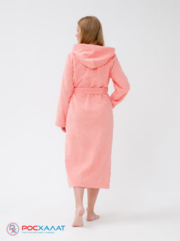 Женский халат с капюшоном светло-коралловый МЗ-06 (6) - Росхалат фото 3