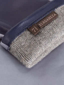 Перчатки женские ш+каш. TOUCH F-IS0065 grey/d.blue - Eleganzza фото 5