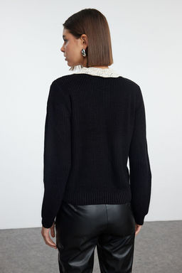 TRENDYOLMILLA Siyah Yumusak Dokulu Garni Detayl? Triko H?rka TWOAW25HI00253  фото 5