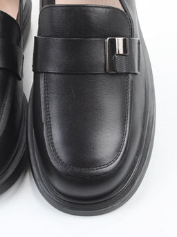 03-DEB58-1 BLACK Лоферы женские (натуральная кожа)