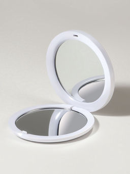 Зеркало складное «Витраж», d=7.3 см, с увеличением х2, оранжевое/синее