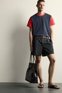 CAMISETA REGULAR FIT COLOR BLOCK / rojo/marino - Zara фото 6