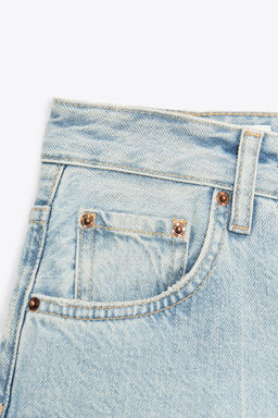 TRF RIPPED MID-RISE DENIM JORTS - Zara фото 8