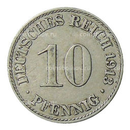 Монета 10 пфеннигов 1913 года A Германия