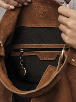 Замшевая сумка Deboro 30900 коричневый лист