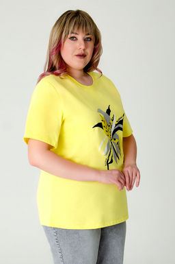 Арт. 3-1150 Футболка женская 50-58 (5 шт) Цвет:желтый - Калинка фото 3