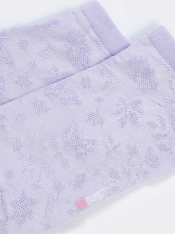 Цена за 5 пар! Носки женские укороченные в фиолетовом оттенке с рисунком цветов - Mark formelle фото 5