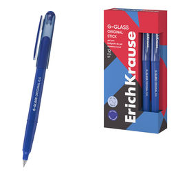 Цена за 12 шт. Ручка гелевая ErichKrause G-Glass Stick Original 0.5, цвет чернил синий (в коробке по 12 шт.)