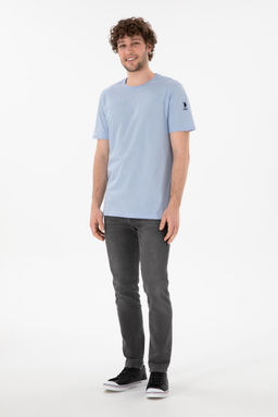 Erkek Regular Fit Bisiklet Yaka A__k Mavi Basic Ti__rt Sepette S_rpriz _ndirim - U.s. polo assn фото 5