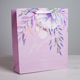 Цена за 2 шт. Пакет подарочный крафтовый, упаковка, Поздравляю, M 26?30?9 см