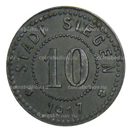 10 пфеннигов 1917 года Германия  Нотгельд Зиген