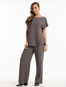 Летняя блузка оверсайз графит - Odis фото 2