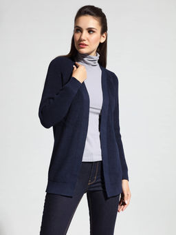 CONTE Удлиненный кардиган из итальянской пряжи с вискозой и хлопком LDK 076 dark navy - Conte elegant фото 2