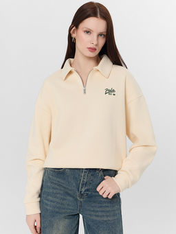 Джемпер женский молочный с застежкой-молнией - Mark formelle фото 7