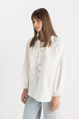 Рубашка-туника с длинным рукавом - Defacto фото 4