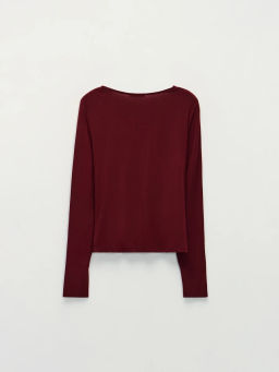 Облегающий лонгслив из модала / Zarina фото 8