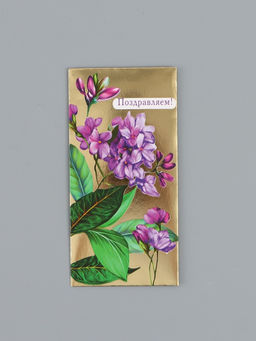 Цена за 10 шт. Конверт для денег Поздравляем!, сирень, 16,5 х 8 см