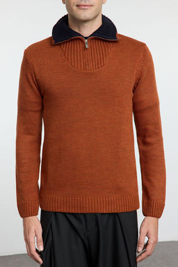 TRENDYOL MAN Lacivert Casual Regular Yar?m Bal?kc? Yaka Duz Triko Kazak TMNAW25KZ00008 - Trendyolmilla фото 17