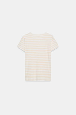 CAMISETA MANGA CORTA CON LINO / rayas - Zara фото 7