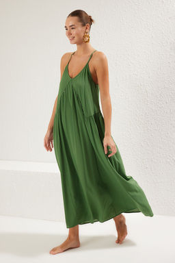 Ekru Dokuma Aksesuar Detayl? Maxi Plaj Elbise TBESS25EL00060 - Trendyolmilla фото 7