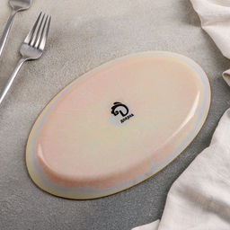 Блюдо стеклянное сервировочное овальное Доляна Сочный апельсин, 24,515 см, цвет оранжевый  фото 3