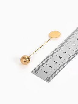 Основа Брошь-игла с шариком d=1.2 см (набор 5 шт.), L=7 см, площадка 1.5 см, цвет золото